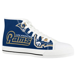 Women's Los Angeles Rams High Top Canvas Sneakers 003 Women's Los Angeles Rams High Top Canvas Sneakers 003